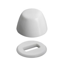 WHITE ROUND BOLT COVER W/WASHER (PR)