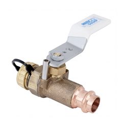 3/4” PRESS X HOSE CAP LF FULL PORT BRONZE BALL VALVE W/ REVERSIBLE HANDLE