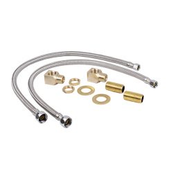 T & S BRASS B-0230-KIT INLET KIT 1/2” NPT CLOSE NIPPLES & ELBOWS W / 24” FLEX SUPPLY HOSES