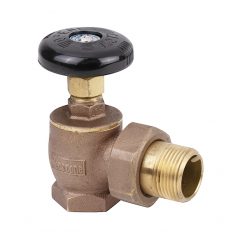 NIBCO THD-1153 1” IPS BRASS STEAM RADIATOR ANGLE GLOBE VALVE W/ GJ NUT & TLPC