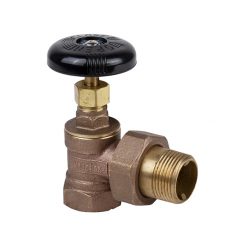 NIBCO THD-1155 1” IPS BR HOT WATER RADIATOR ANGLE GLOBE VALVE W/ GJ UNION NUT & TLPC