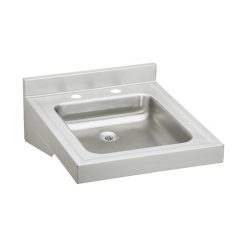 ELKAY WCL1923OSD-02X 19" X 23" X 4" WALL HUNG S/S SINGLE BOWL LAV SINK 4” CTR 2 HOLE PUNCH