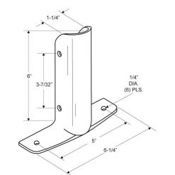 URINAL SCREEN BRACKET 1-1/4” x 6”