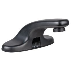 SLOAN EBF650-BAT-TEE-GR-0.5GPM-MLM-IR-FCT 4” GRAPHITE FINISH BATTERY POWERED SENSOR LOW BODY LAV FAUCET 0.5 GPM