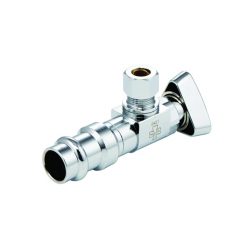 MCGUIRE LFBV2-PP50 1/4 TURN ANGLE STOP 1/2” PRESS X 1/2” COMP WITH TRIANGLE HANDLE THAT CONVERTS TO LOOSE KEY