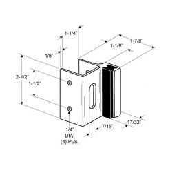 CP STRIKE & KEEPER - USED WITH CONCEALED LATCH ROUND BAR FOR LAMINATE ONLY