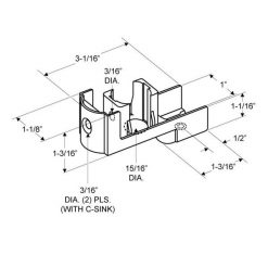 PARTITION HINGE BOTTOM BRACKET