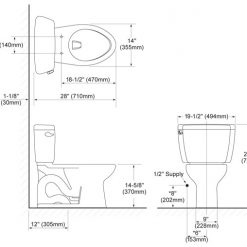 TOTO CST744S#01 1.6 GPF WHITE ELONG TANK TYPE CLOSET