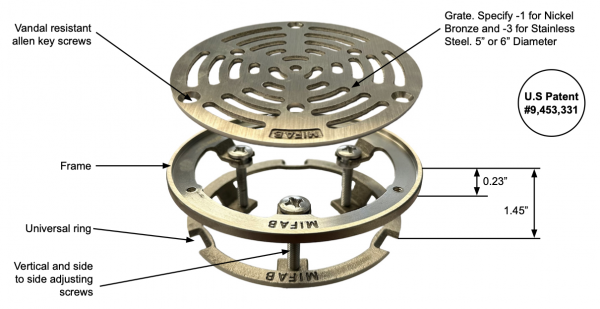 Mifab Top Set Retrofit Grate and Frame